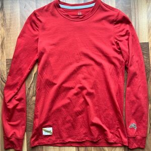 Tracksmith Crimson Crewneck with Branded Hem Patch